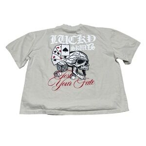 RGSTR Men's Lucky Skulls Graphic T Shirt Beige - Size 3XL - 27 x 28